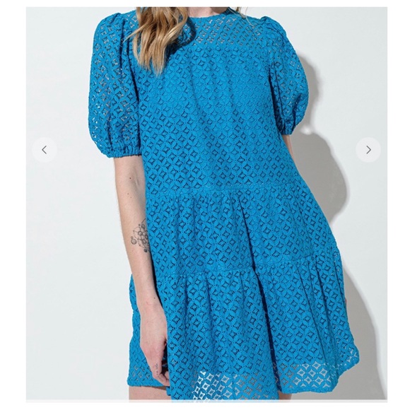 30 Fabulous Boho Lace Balloon Short Sleeve Tiered Dress - Picture 5 of 5